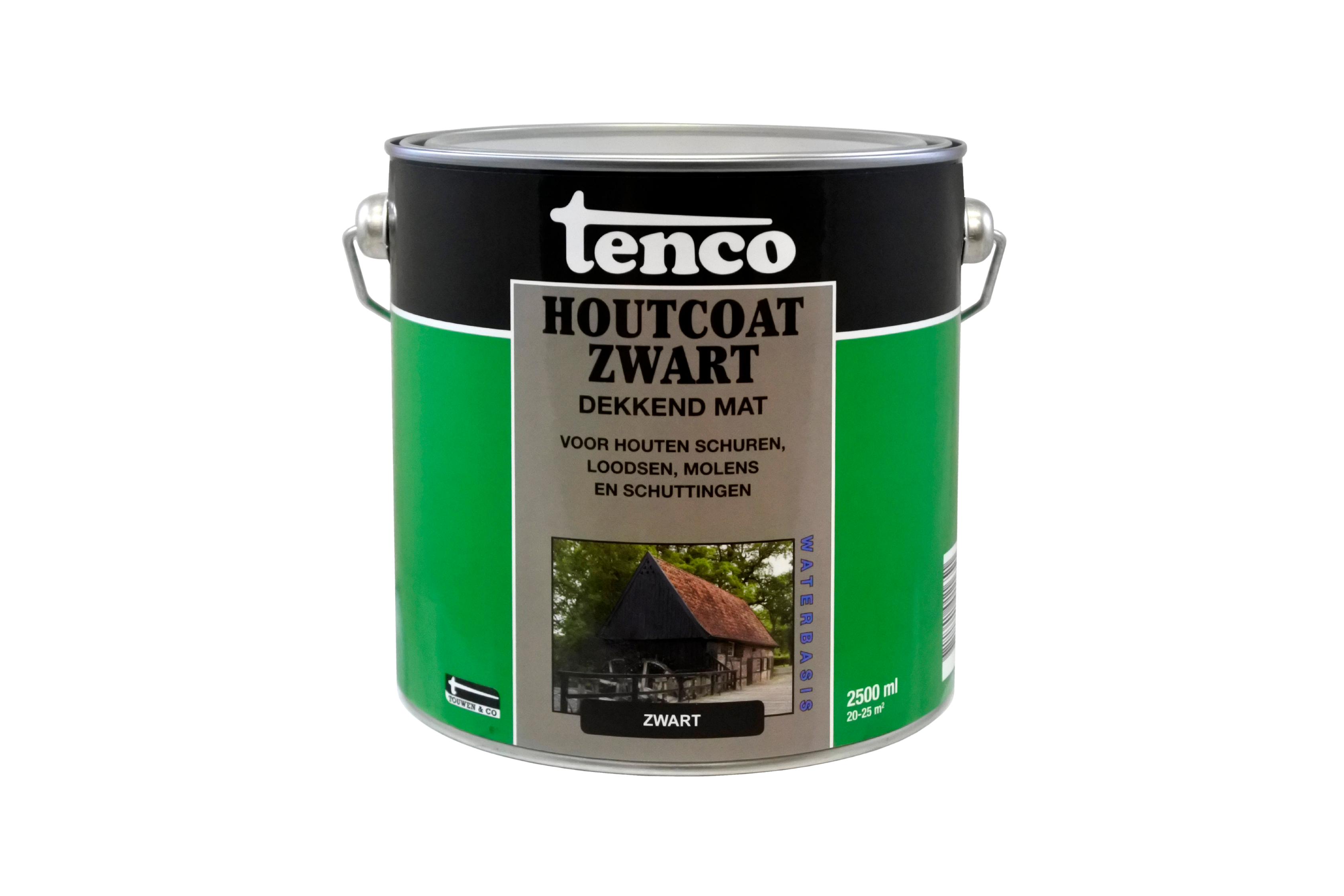 Tenco Houtcoat Wb Mat blik 2,5L Zwart witte achtergrond