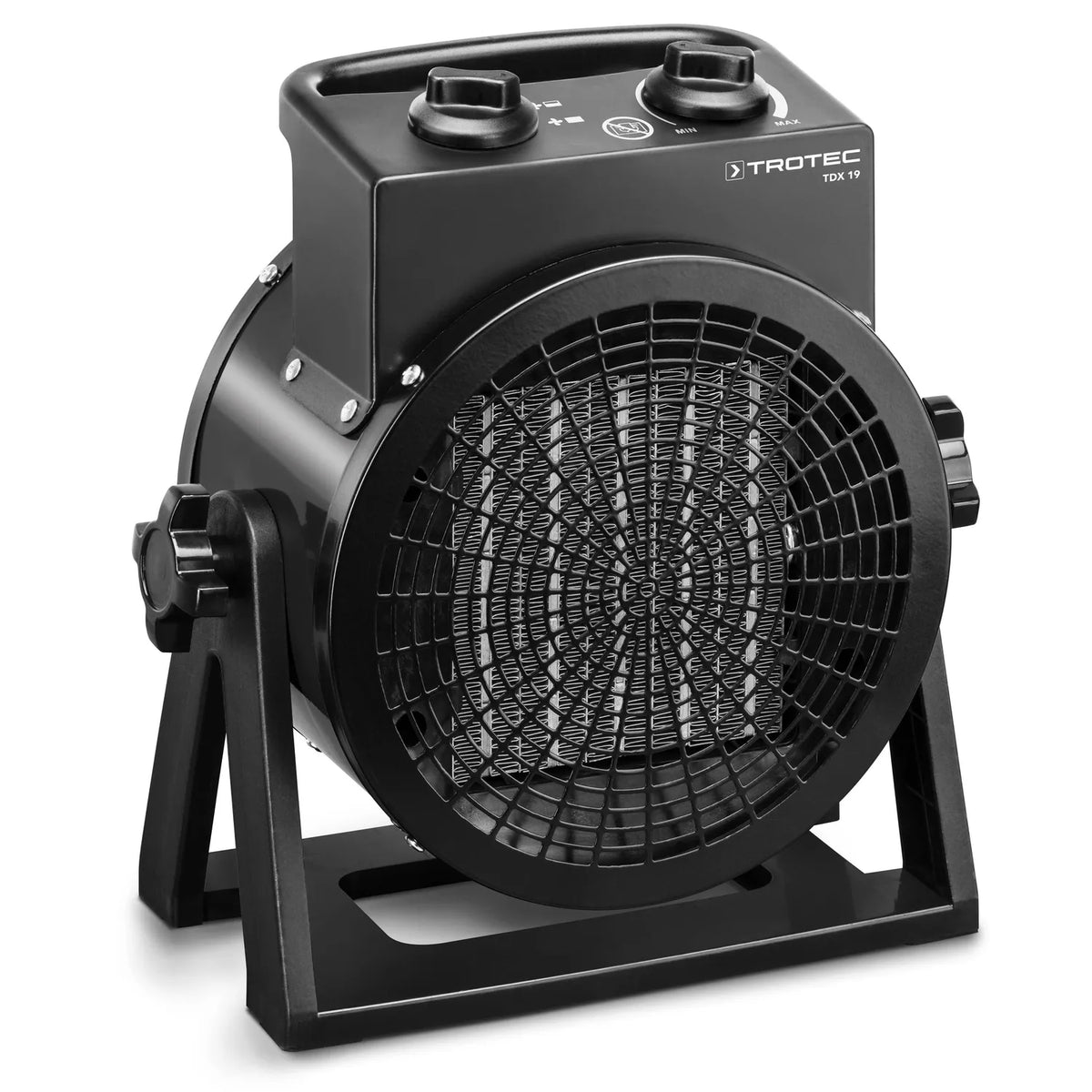 Vooraanzicht Trotec TDX 19 kachelventilator op stevige voet
