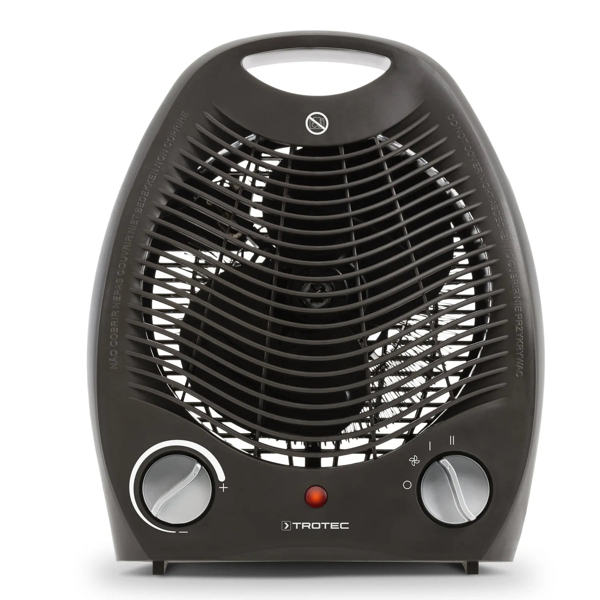Vooraanzicht Trotec TFH 20 E kachelventilator met draaiknoppen