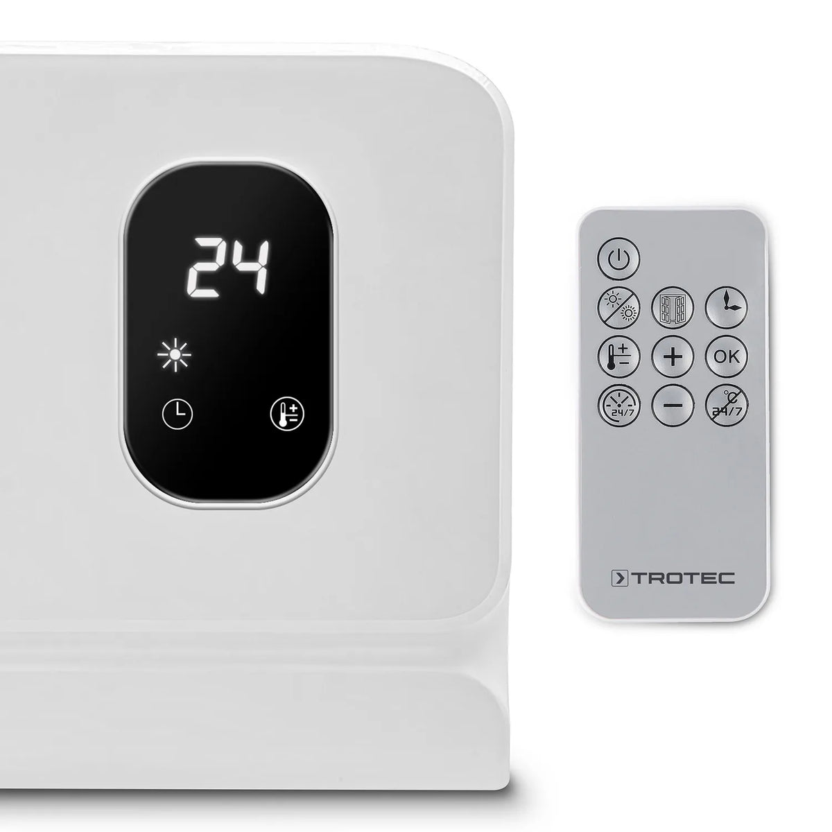 Close-up display Trotec TFC-W 27 E met infrarood afstandsbediening