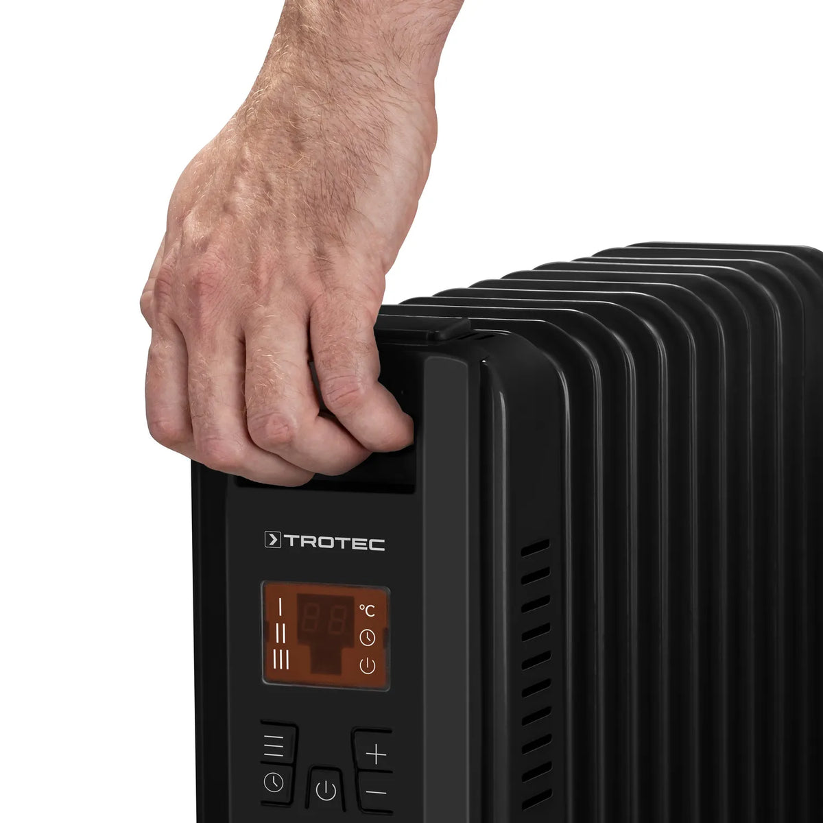 Trotec TRH 25 E bedienen via het bedieningspaneel met digitaal display
