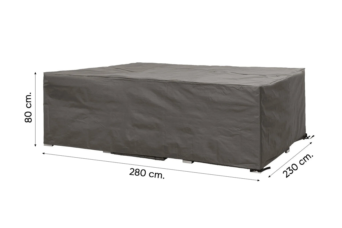 Beschermhoes Winza Loungeset lijntekening met afmetingen, maat 280x230