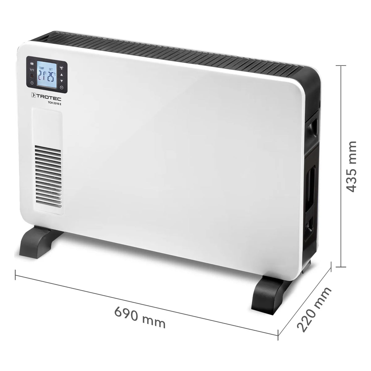 Afmetingen Trotec TCH 2310 E design convector