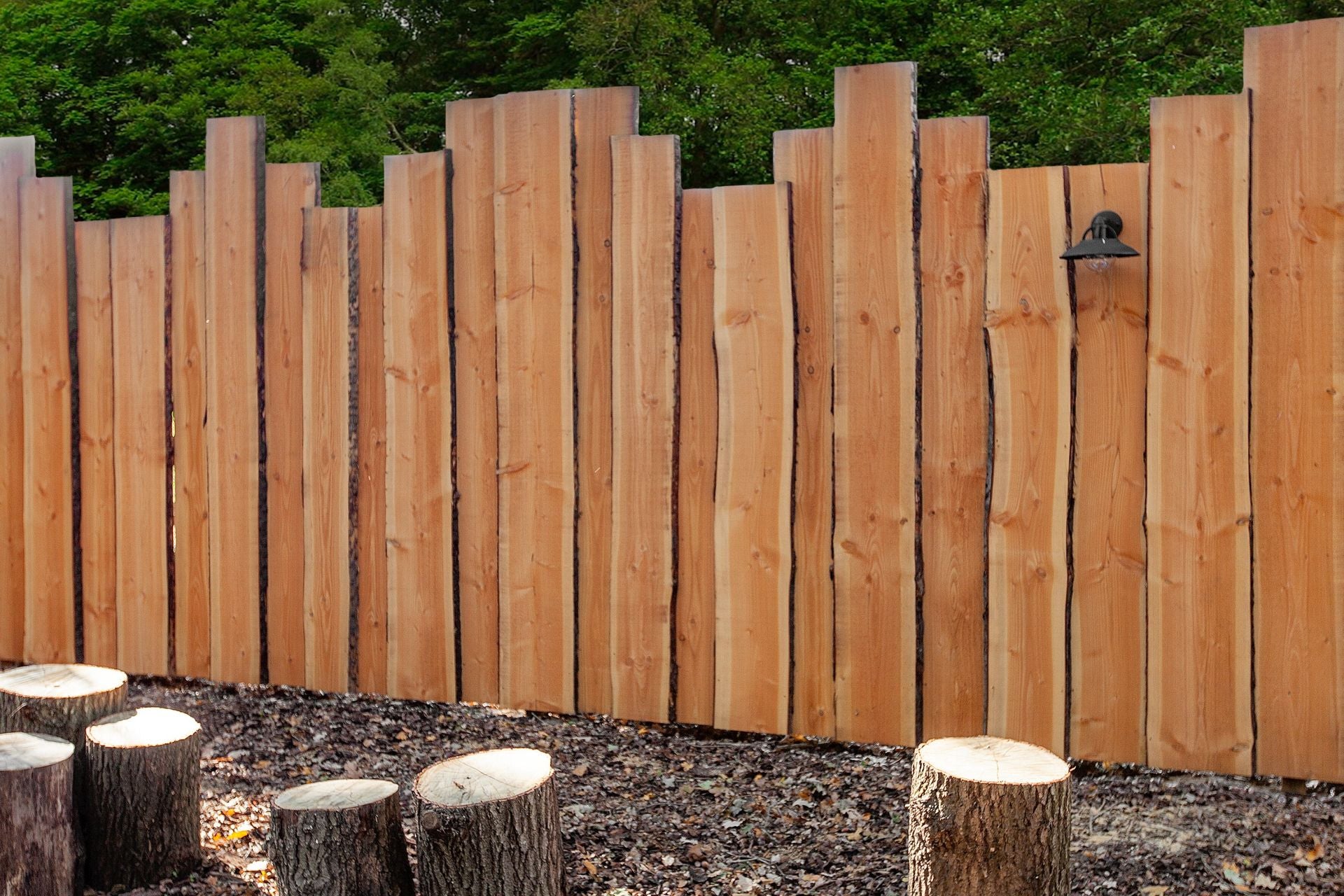 Douglas schaaldelen ongedroogd, onbehandeld +/- D1,8 x B15 - 360cm