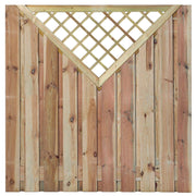 Grenen schuttingscherm 21 planks, met V-trellis