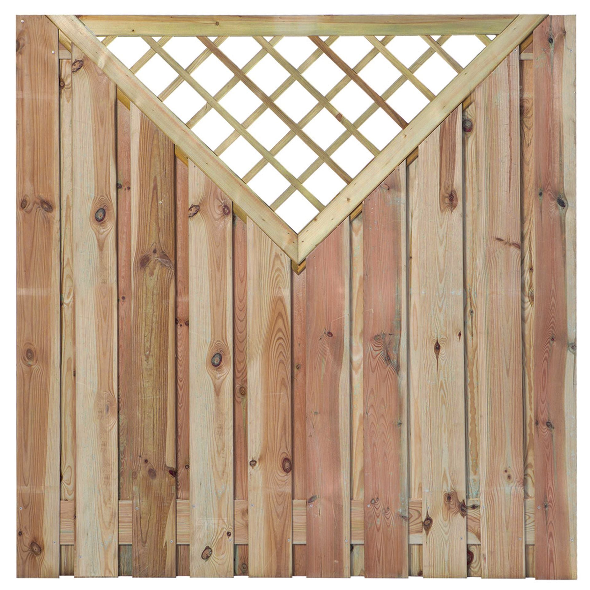 Grenen schuttingscherm 21 planks, met V-trellis