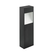 Antracietkleurige EGLO Manfria sokkellamp met wit lichtvenster, rechthoekig ontwerp, vooraanzicht