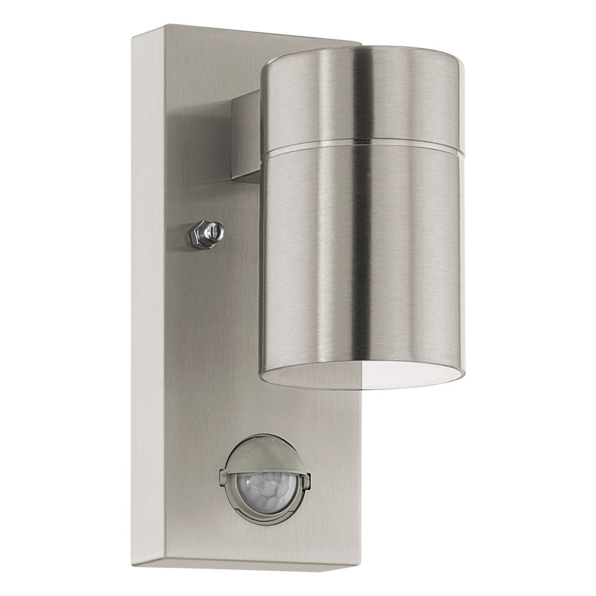 NL: RVS EGLO Riga 5 wandlamp met enkele downlight en bewegingssensor onderaan