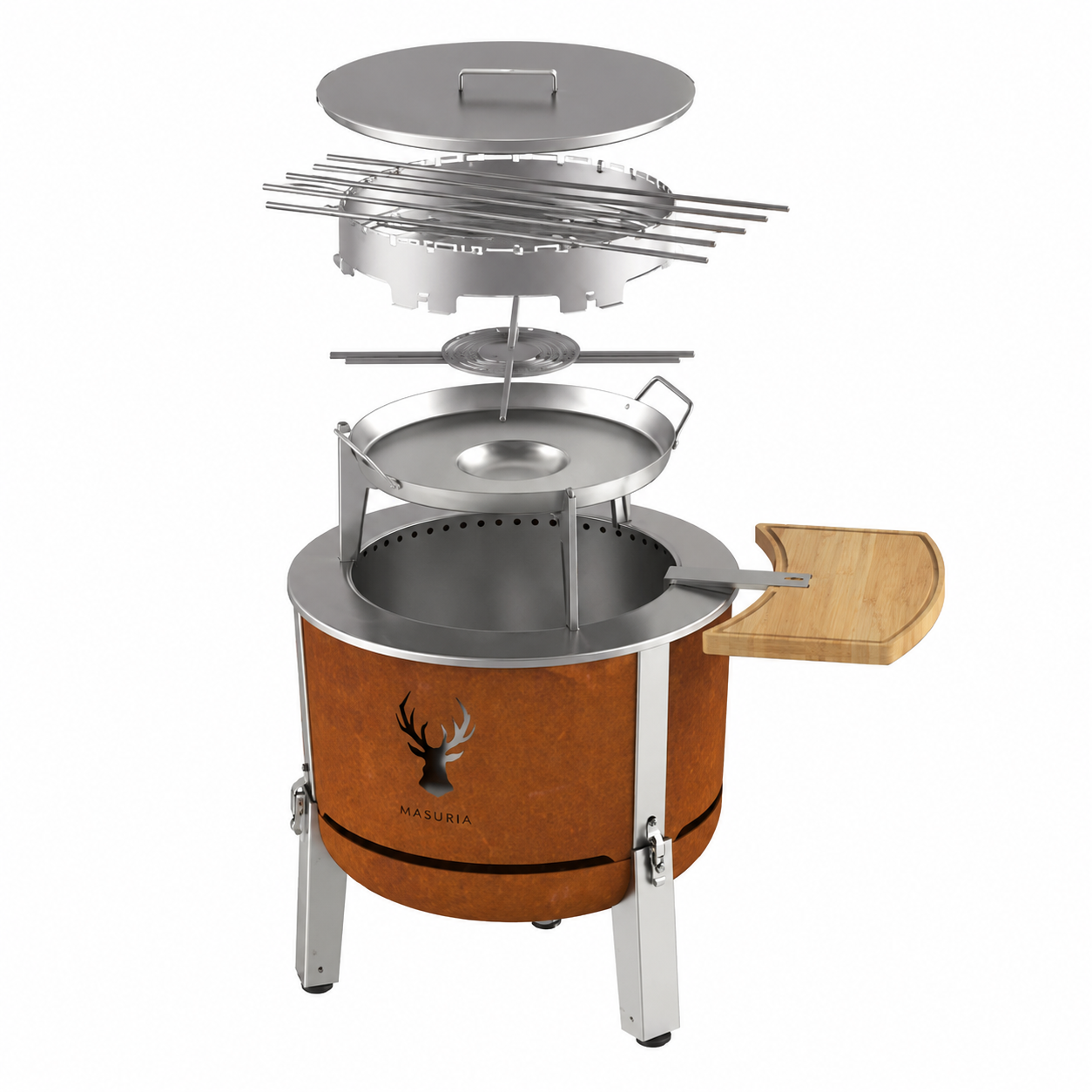 Alpha 600 Corten vuurkorf geëxplodeerde weergave – alle onderdelen en accessoires