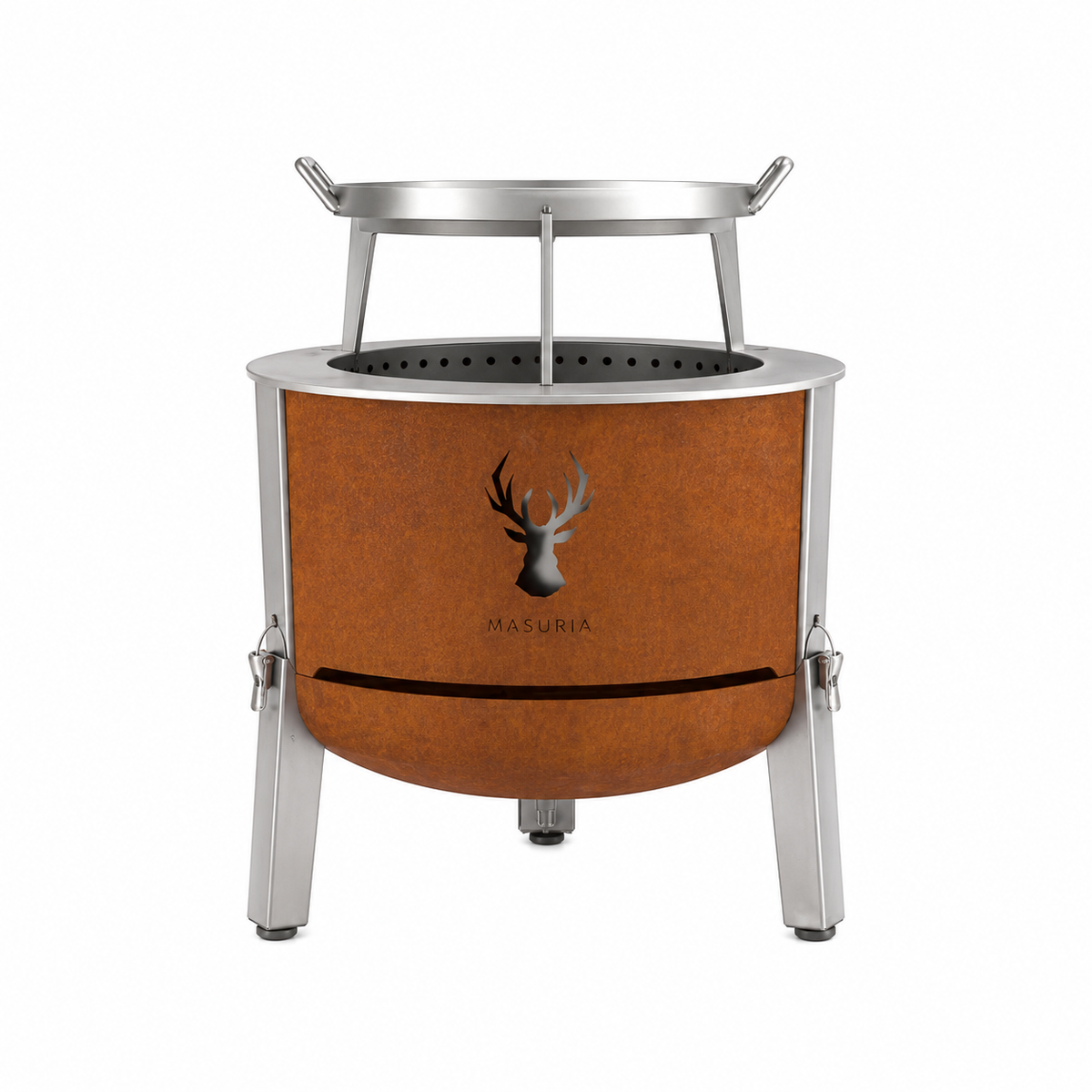 Alpha 600 Corten Grillplaat bundel – vuurkorf met plancha grillplaat accessoire
