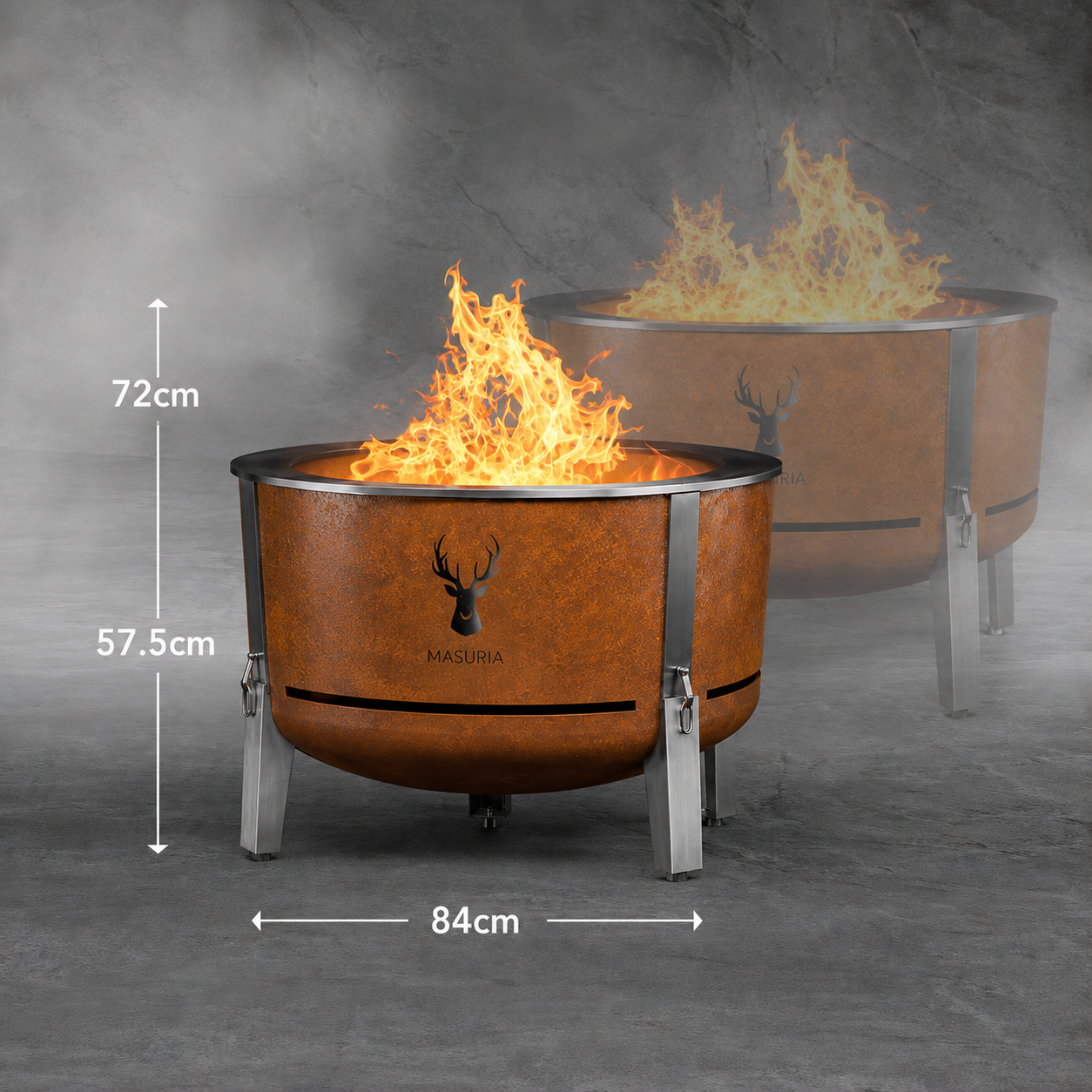 Alpha 800 Premium Rookloze Vuurkorf 80 cm – Corten