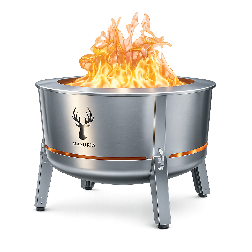 Alpha 800 Premium Rookloze Vuurkorf Silver – vooraanzicht op witte achtergrond