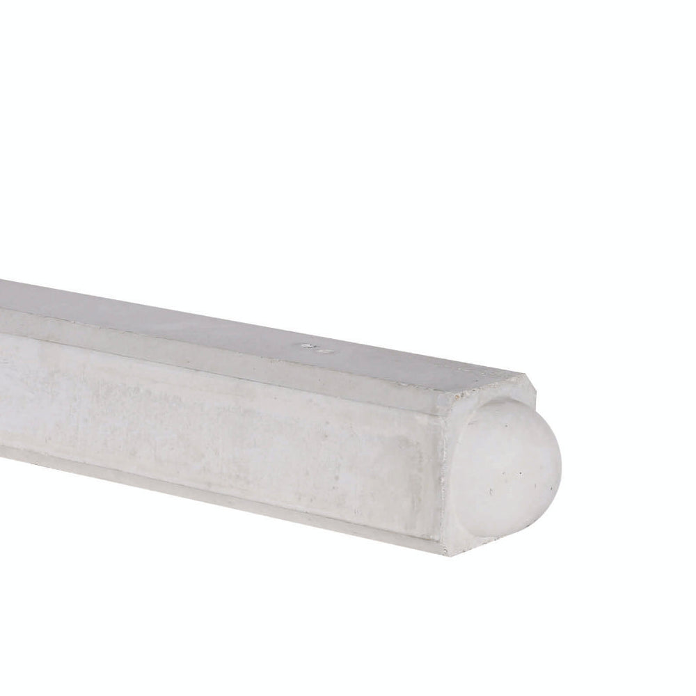Beton paal glad | 10x10x310 | grijs | bolkop