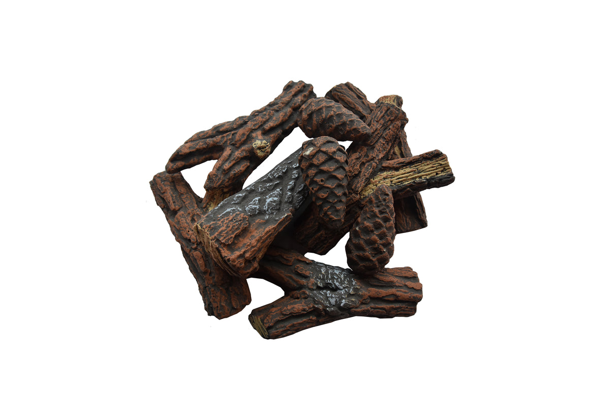 Elementi keramiek brandhout set ODW01010 10 stuks