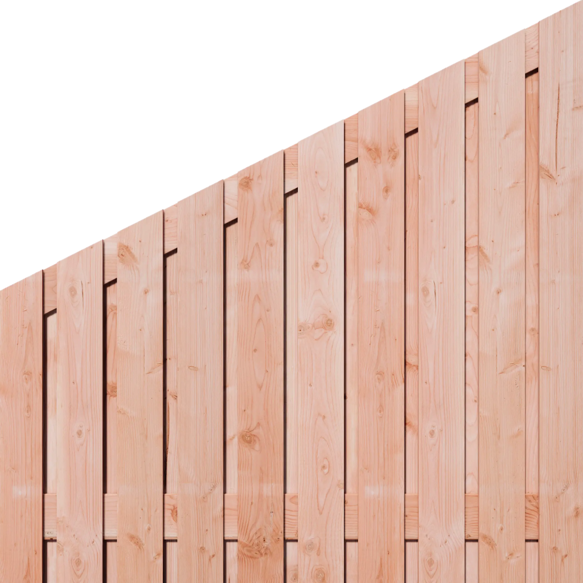 Douglas afbouwscherm, Rechts, 21 planks, verticaal