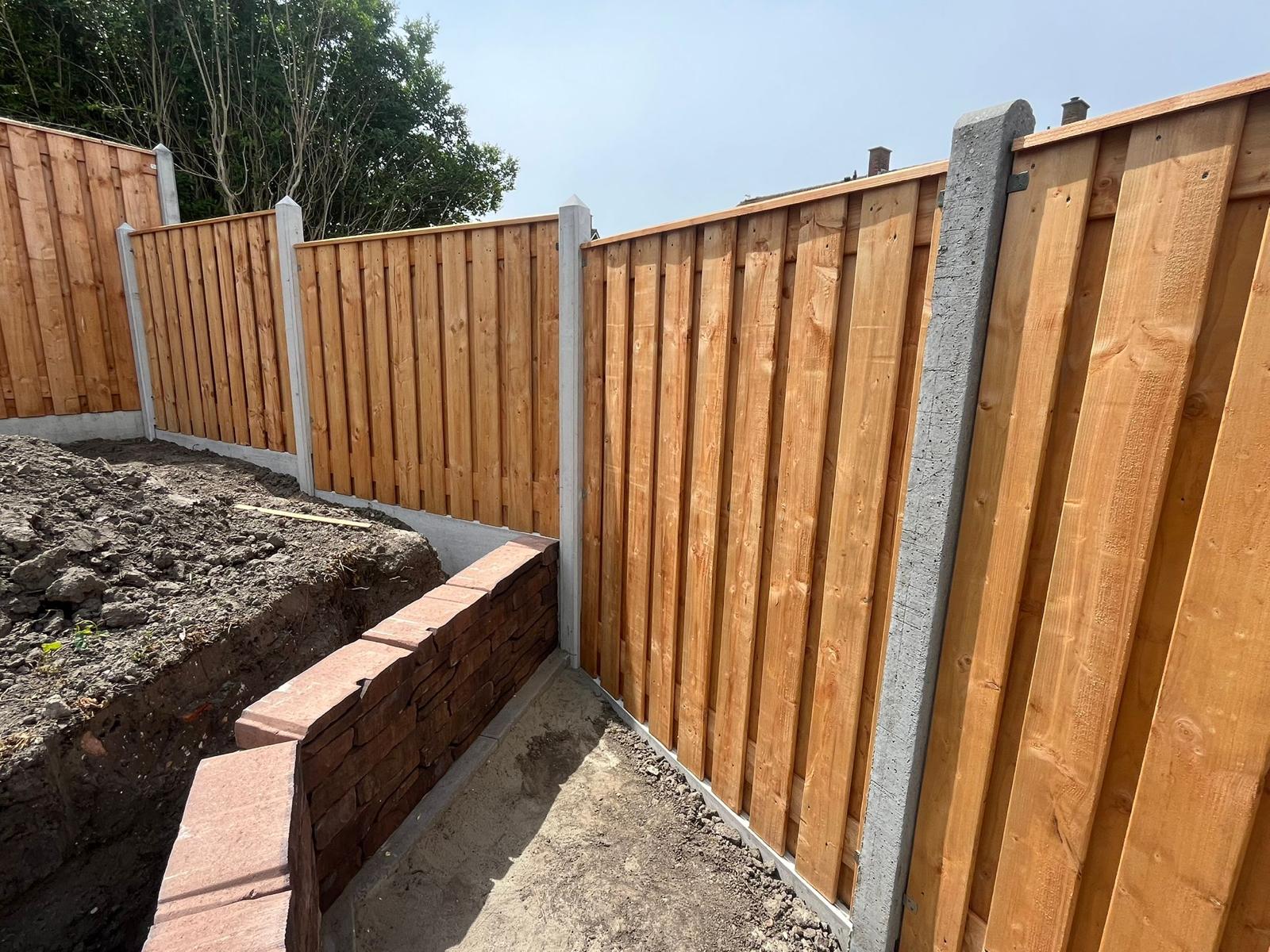 Complete Douglas Hout Wit-grijs Beton Schutting pakket - START PAKKET