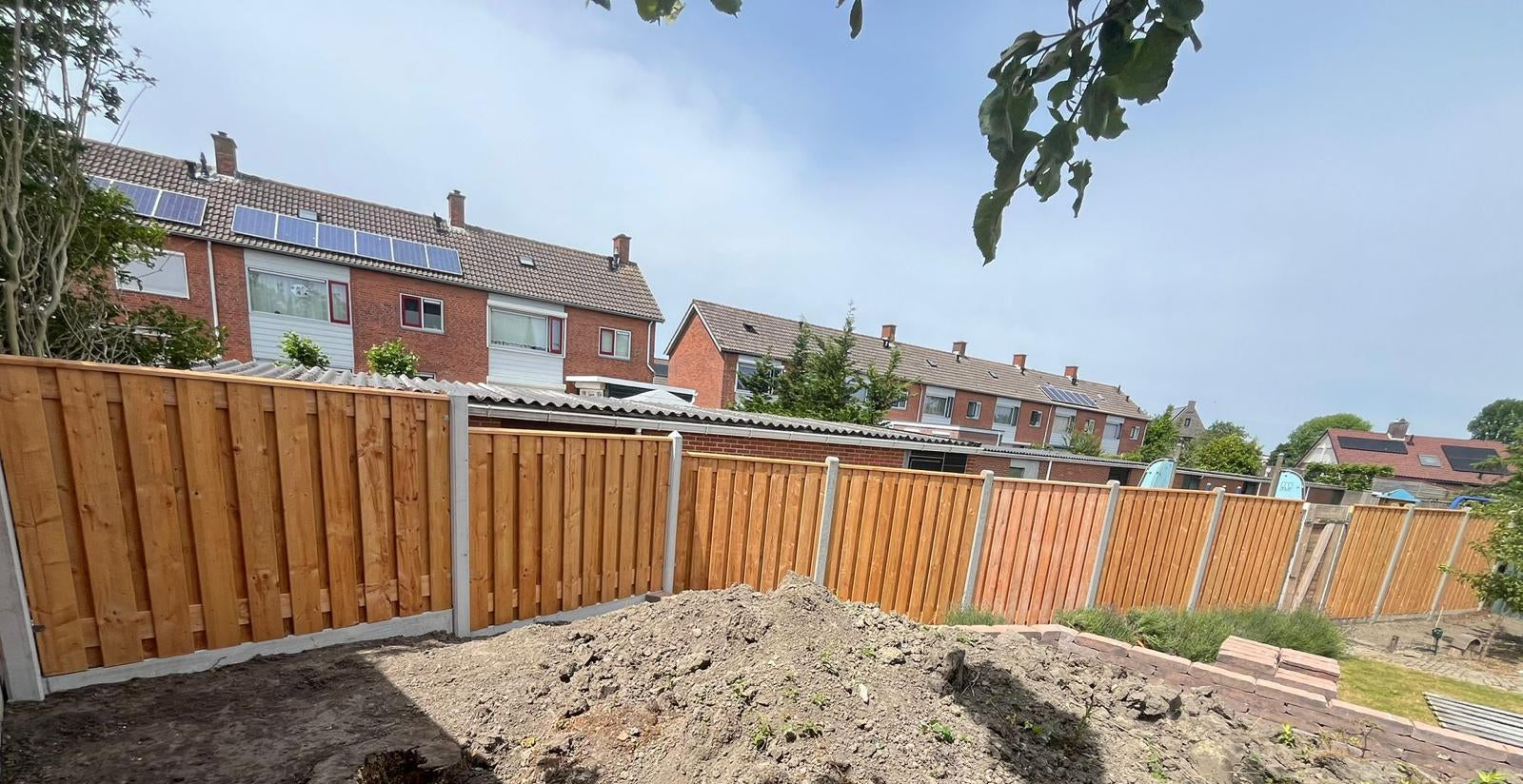 Complete Douglas Hout Wit-grijs Beton Schutting pakket - START PAKKET