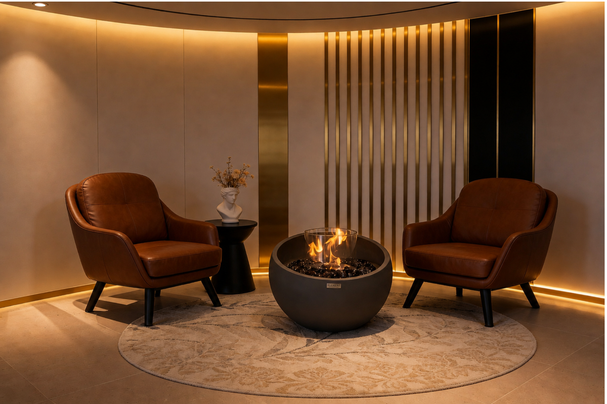 Elementi Firenze ethanol vuurschaal leisteen zwart interieur lifestyle