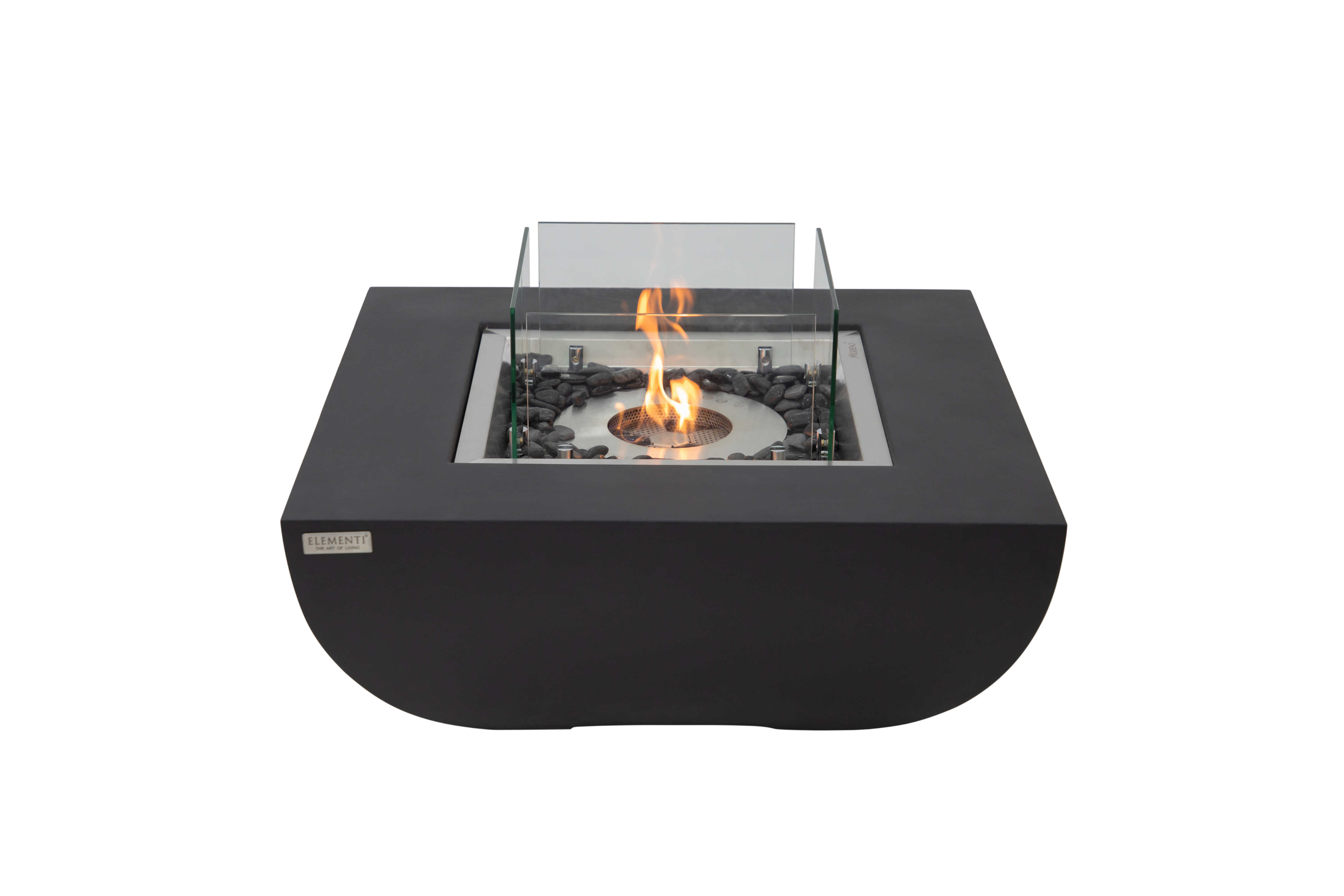 Elementi Aurora Ethanol vuurschaal mat zwart 86 cm