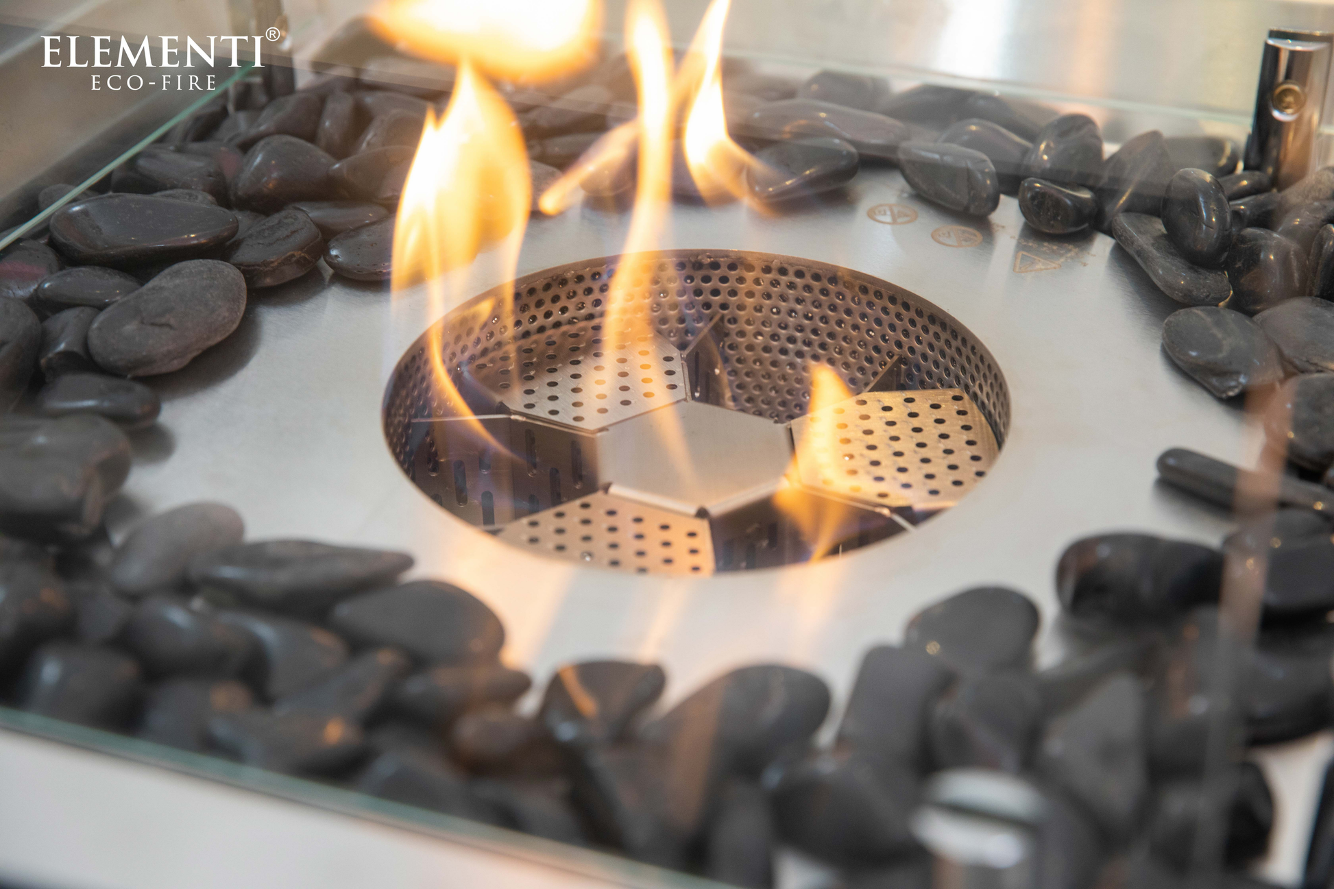 Elementi Aurora Ethanol branderdetail decoratieglas bronze mat zwart