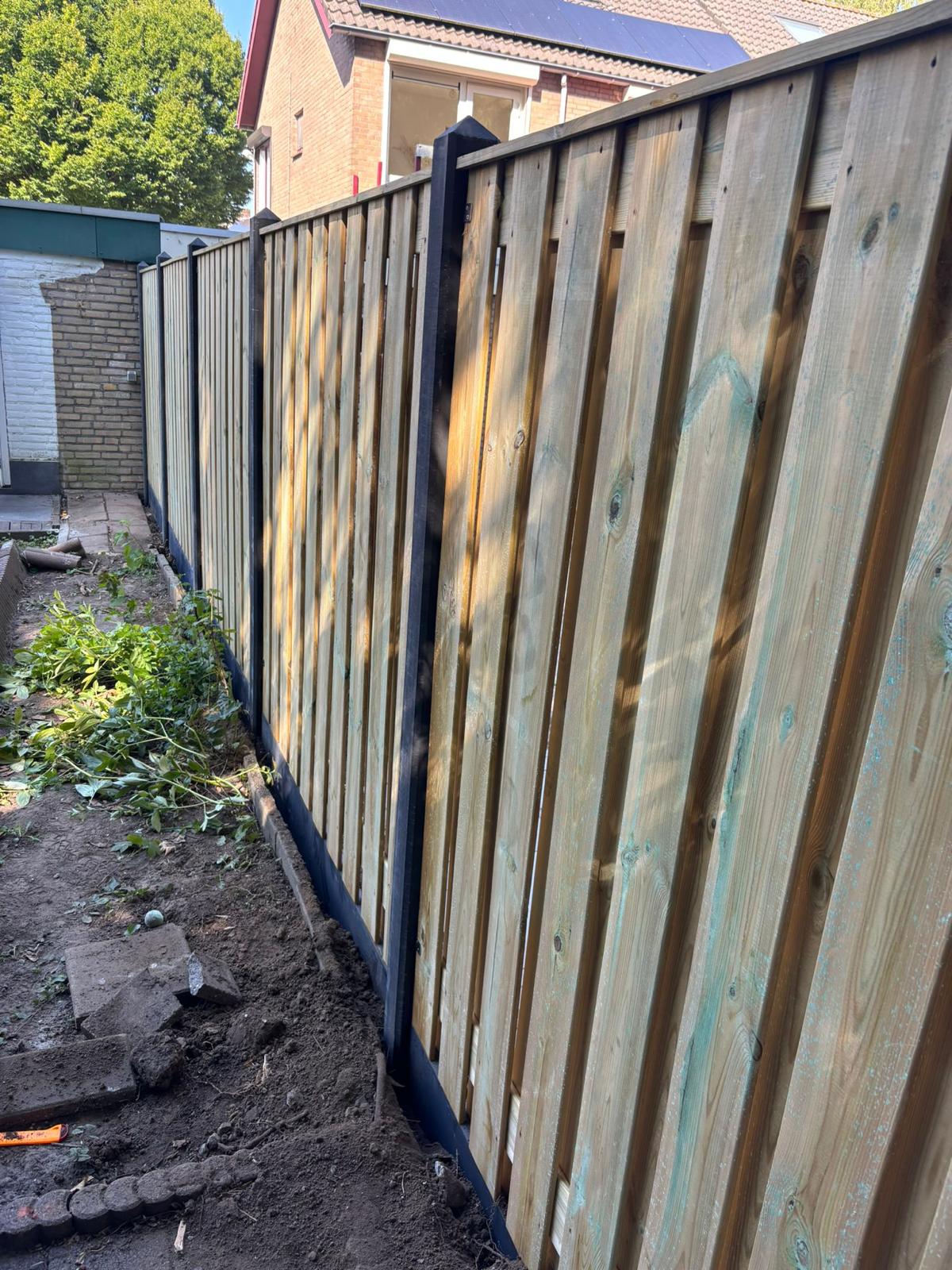 Complete Grenen Hout Beton Schutting pakket