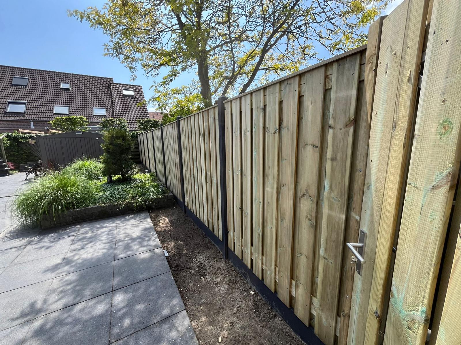 Complete Grenen Hout Beton Schutting pakket