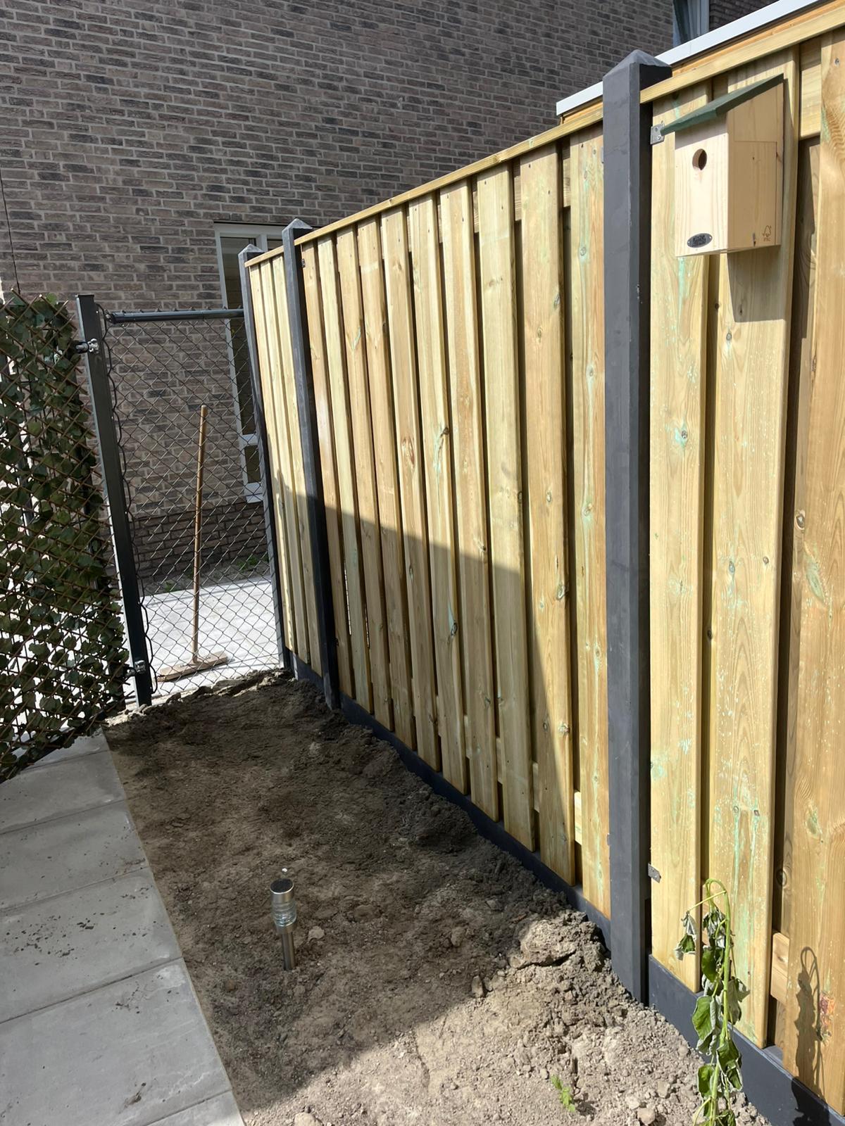 Complete Grenen Hout Beton Schutting pakket