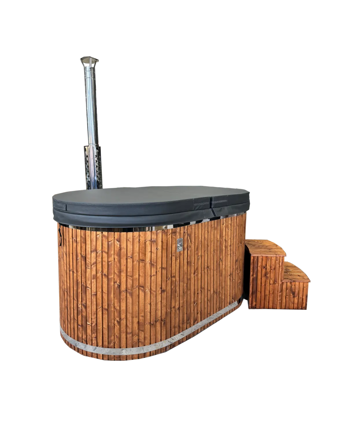 Hot Tub - Maudis 3D Granite Ofuro met externe kachel | 119x188 cm houtgestookt voor 2 personen
