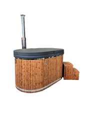 Hot Tub - Maudis 3D Granite Ofuro met externe kachel | 119x188 cm houtgestookt voor 2 personen