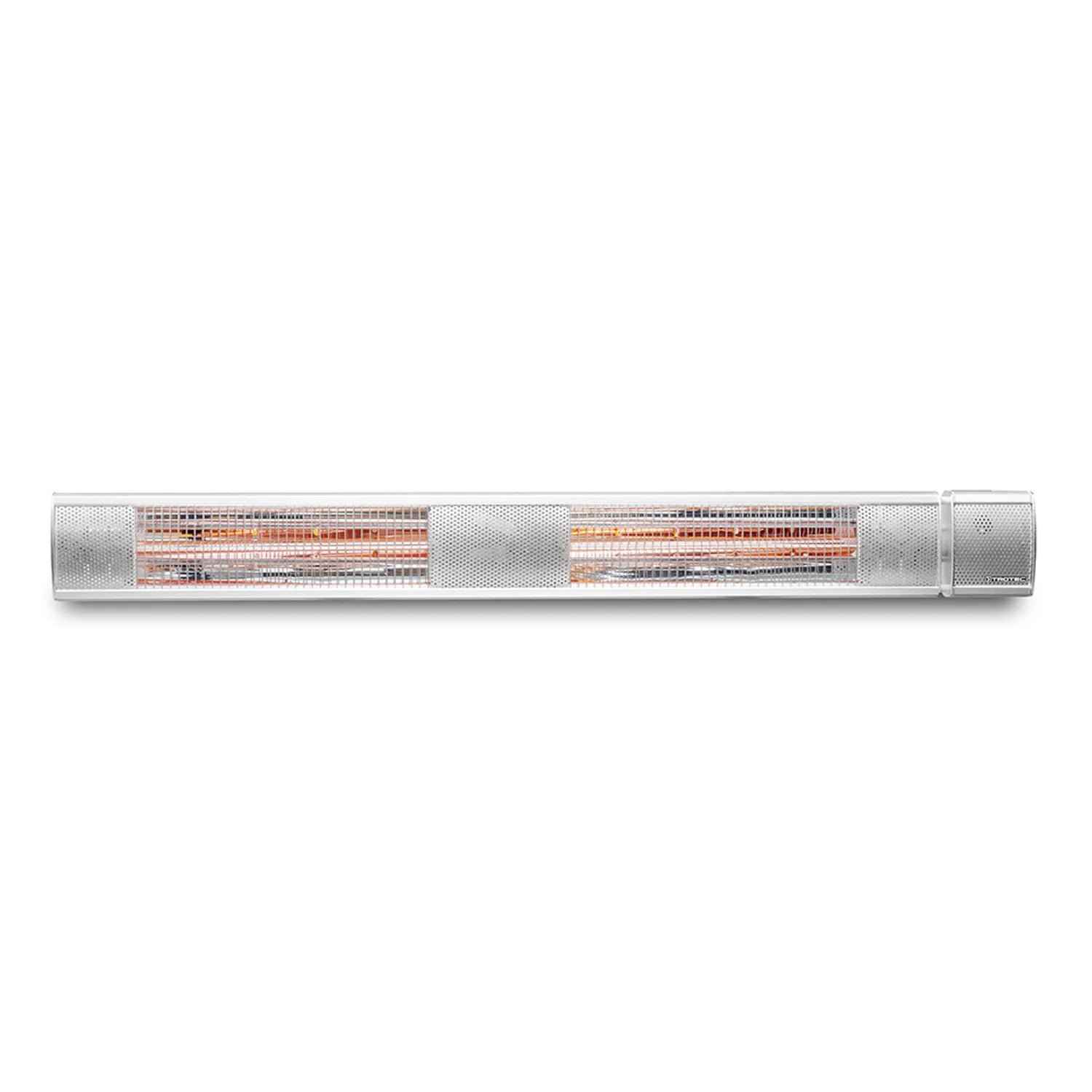 Trotec IR 3050 infrarood warmtestraler zilver, close-up brandend
