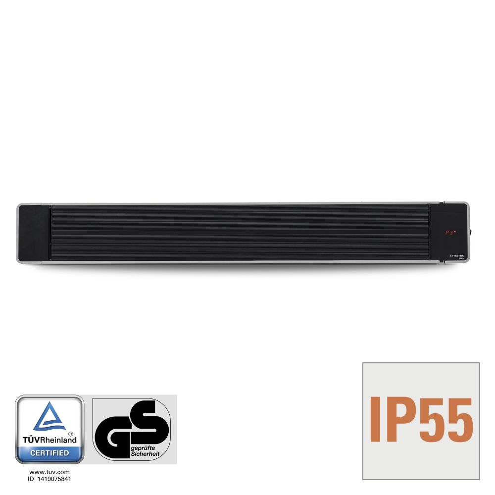 Trotec IRD 2400 infrarood donkerstraler zwart met IP55 en CE-certificering