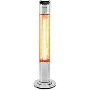 Trotec IRS 2050 E infrarood terrasstraler zilver, brandend, grijze achtergrond