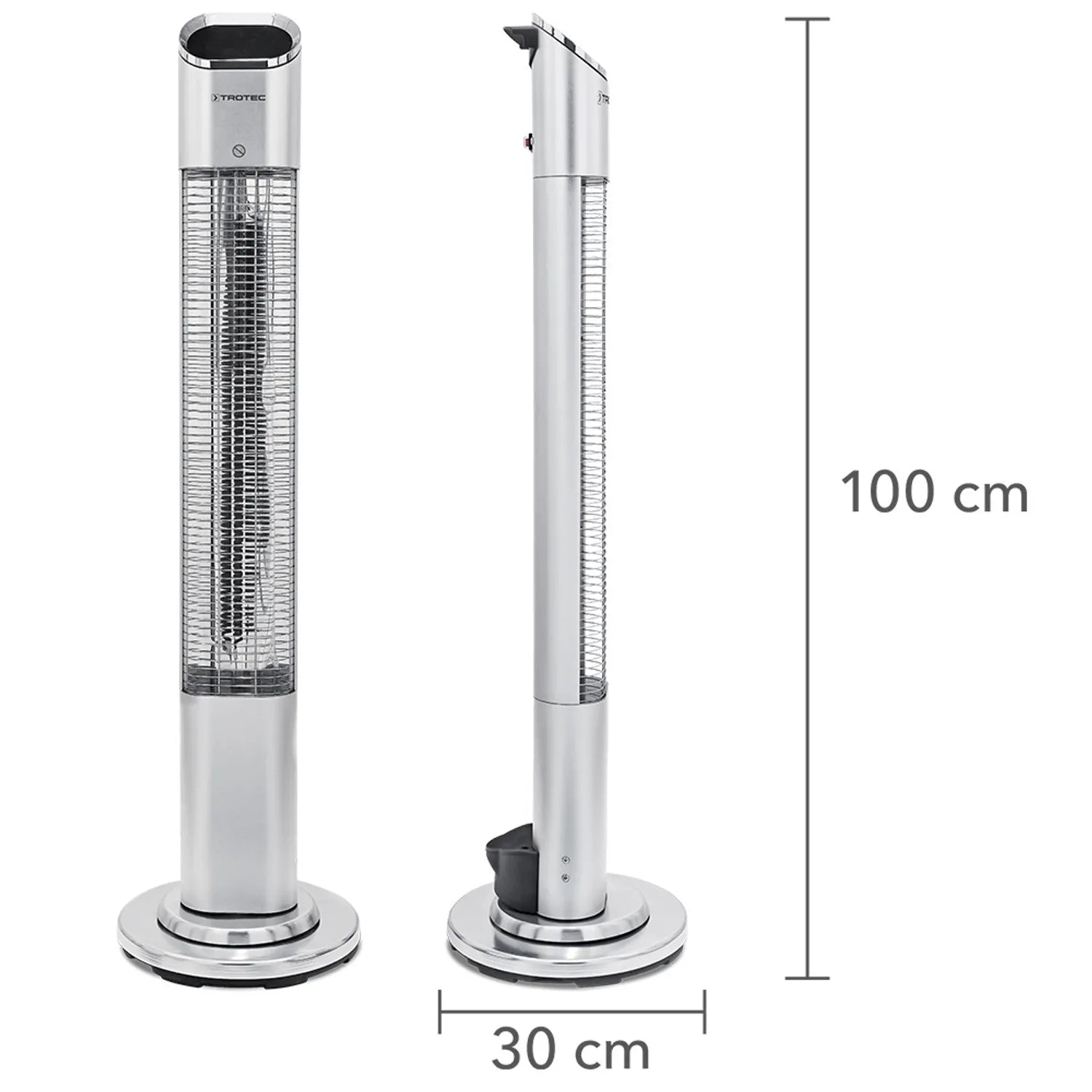 Trotec IRS 2050 E infrarood terrasstraler zilver afmetingen