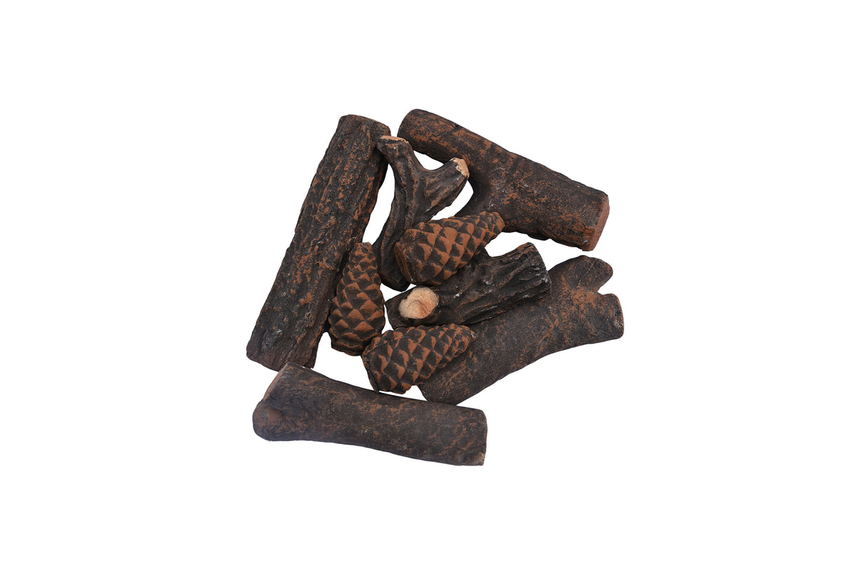 Elementi keramiek brandhout set ODW01005 9 stuks