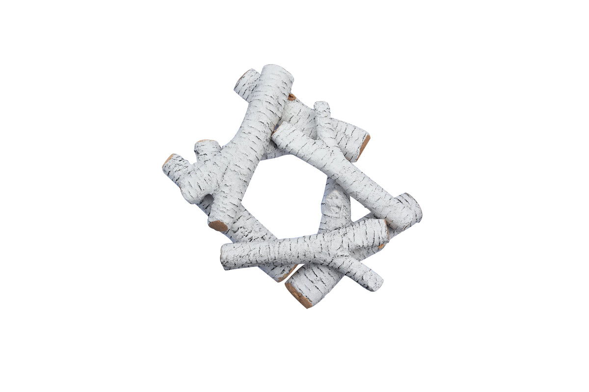 Elementi keramiek brandhout set berkenhout ODW01012 6 stuks
