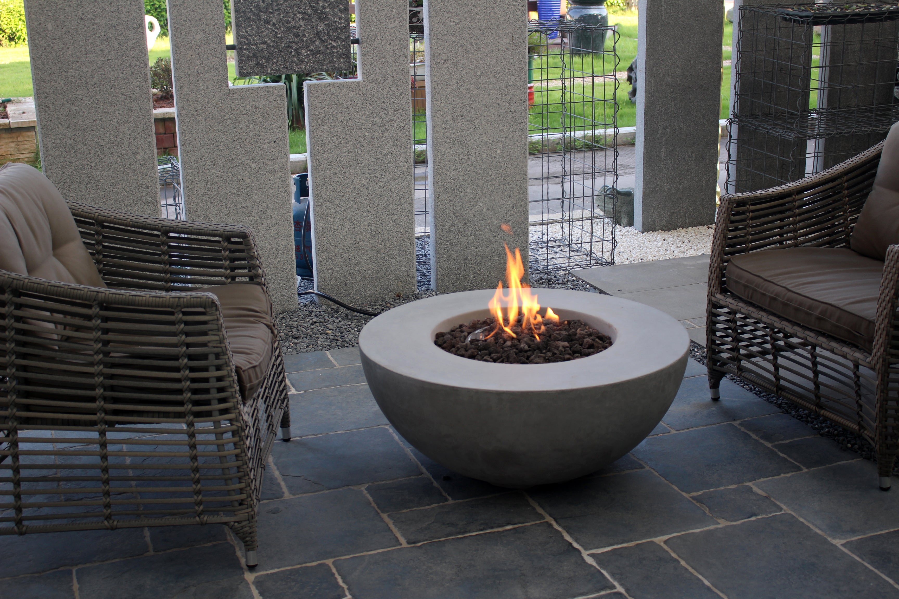 Gasvuurschaal Beton Rond – Modeno Roca | 87 cm