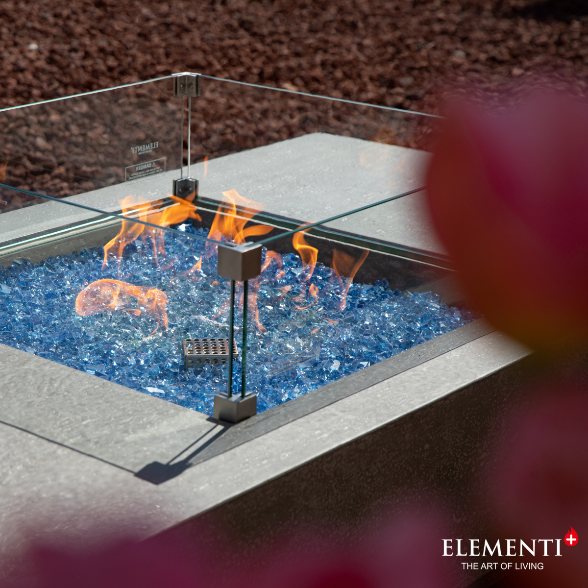 Elementi Monte Carlo branderdetail decoratieglas caribbean blue lichtgrijs