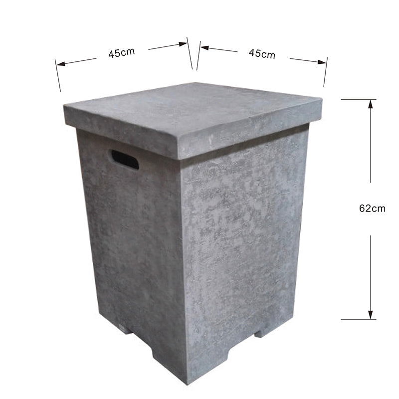 Elementi gasflesdeksel lichtgrijs vierkant ONB01-105LG afmetingen 45 x 45 x 62 cm
