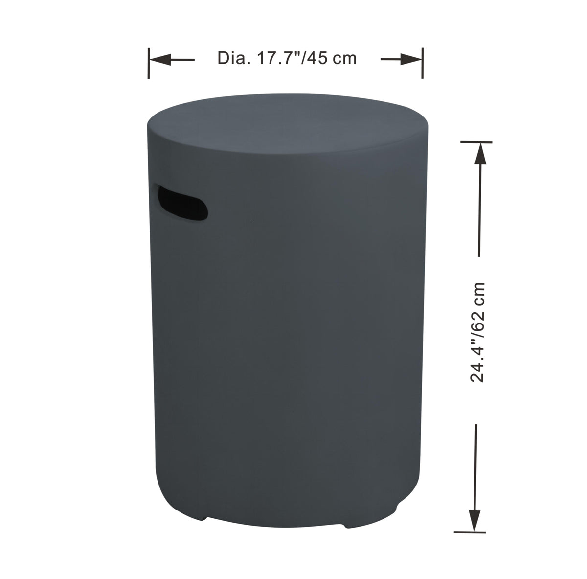 Gasflesdeksel Beton Rond – Elementi Lunar Bowl | 45 cm