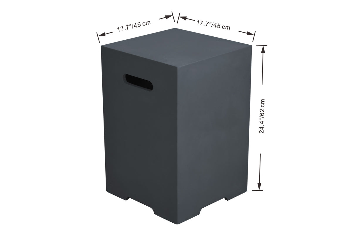 Elementi gasflesdeksel donkergrijs vierkant ONB01-208DG afmetingen 45 x 45 x 62 cm