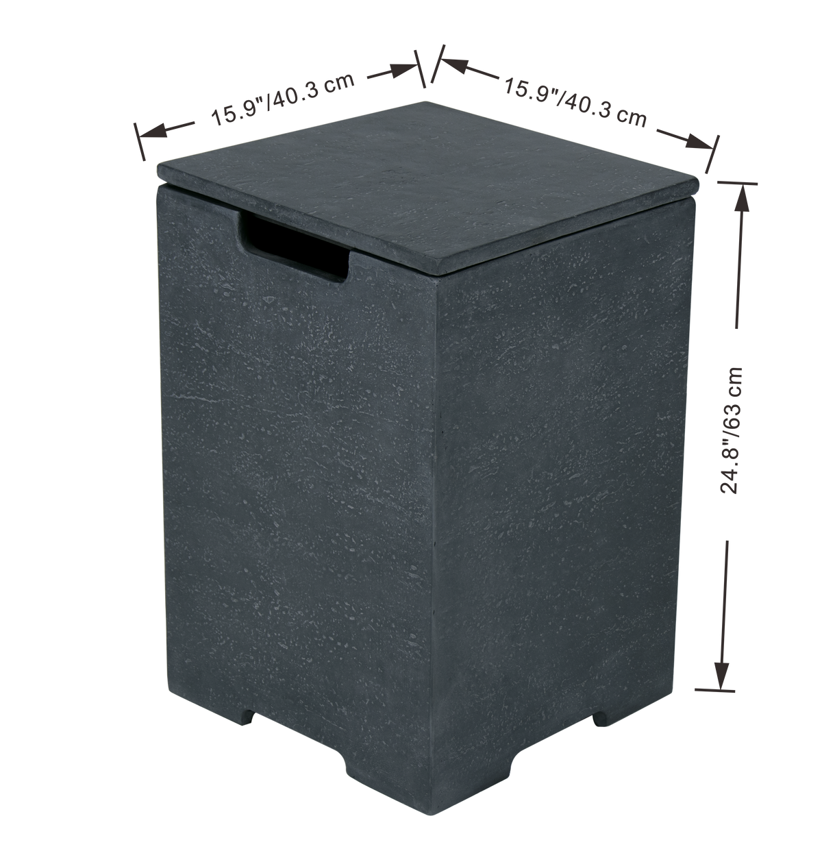 Gasflesdeksel Beton Vierkant – Elementi Monte Carlo, Lucerne & Bergamo | 40 cm
