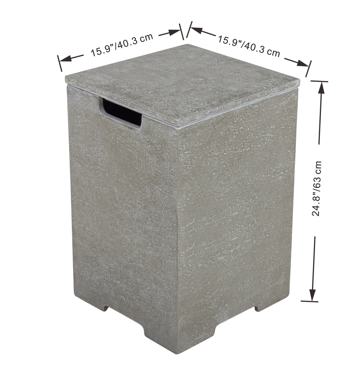 Gasflesdeksel Beton Vierkant – Elementi Monte Carlo, Lucerne & Bergamo | 40 cm