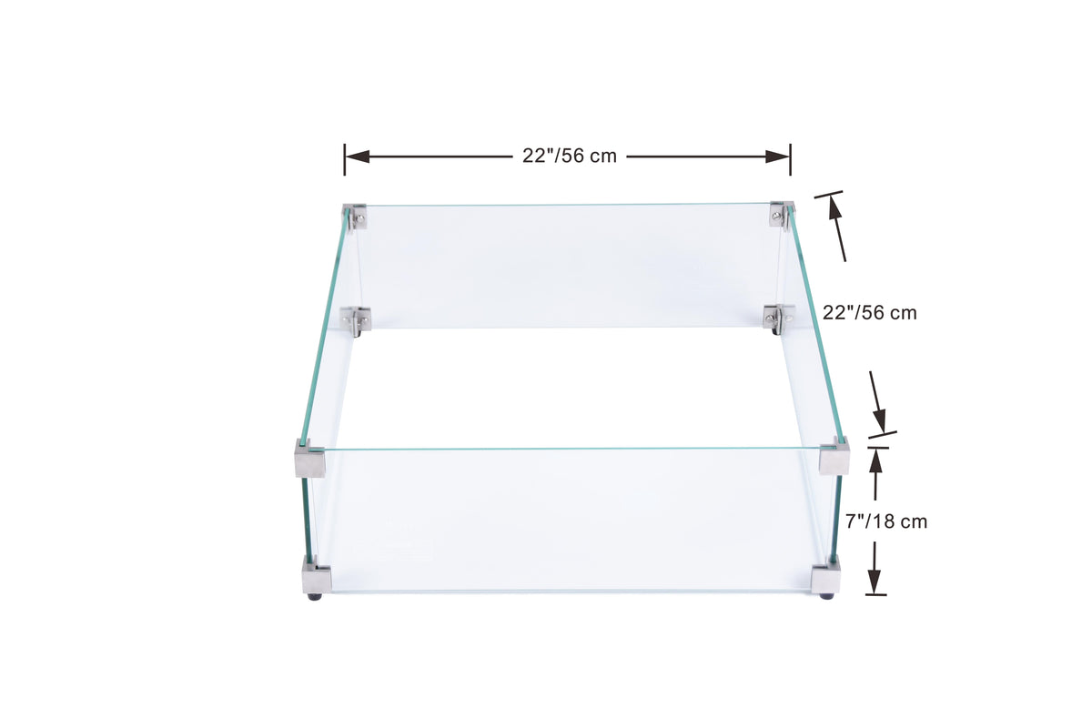 Elementi glasomranding vierkant ONC05-004 afmetingen 56 x 56 x 18 cm