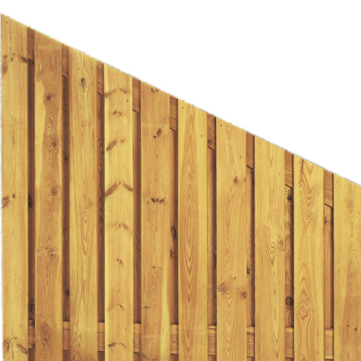 Grenen afbouwscherm Links, 21 planks, verticaal