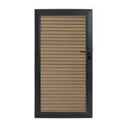 WPC tuindeur Rhombus Teak met antraciet aluminium frame