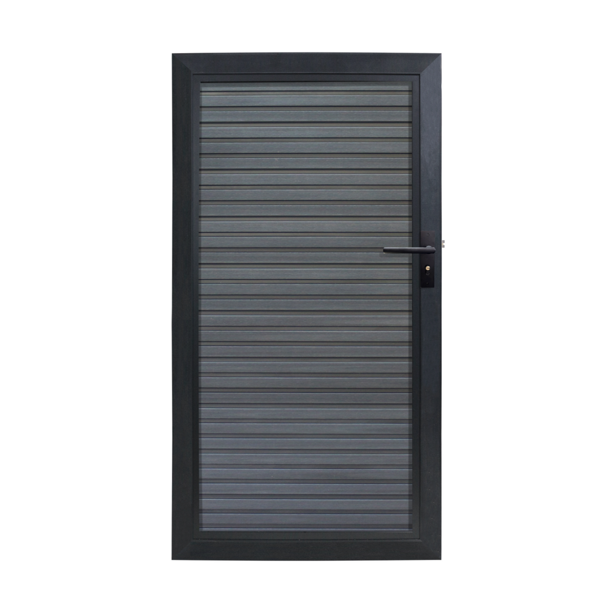 WPC tuindeur Rhombus Zwart met antraciet aluminium frame
