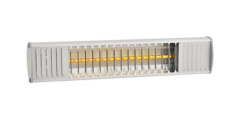 TERM2000 ALU IP67 infrarood terrasstraler wit, brandend, vanuit een hoek