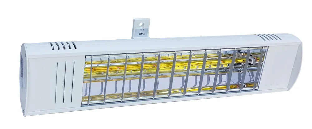 TERM2000 Color infrarood terrasstraler wit, brandend, gemonteerd met wandbeugel