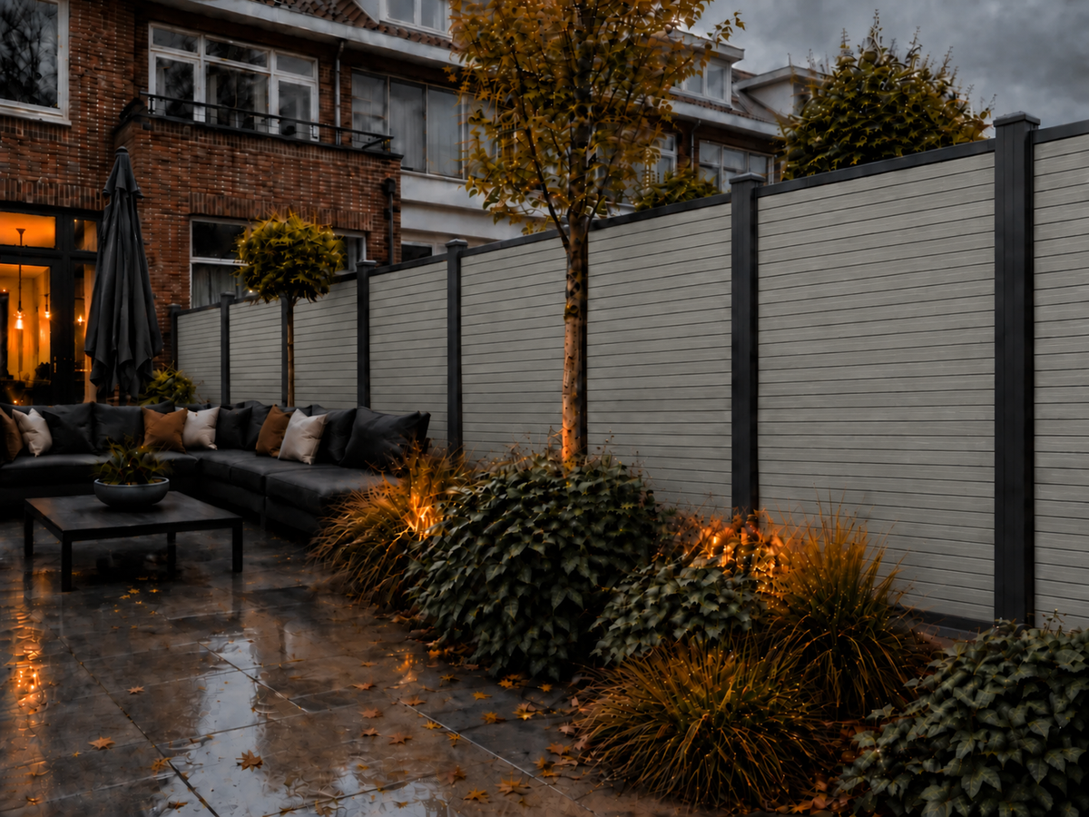 Compleet WPC Schuttingpakket – Rhombus Grijs | Startpakket