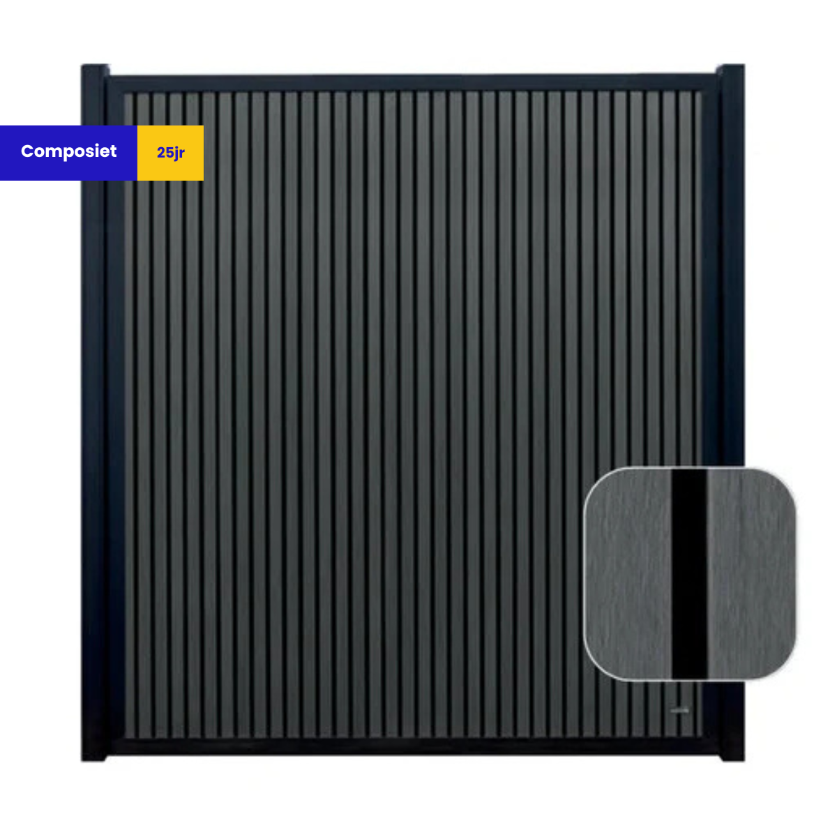 Elephant Houtcomposiet Dark Line Stripes Schutting 180x180 cm Antraciet gepoedercoat